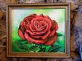 Картина "Красная роза", холст, акрил