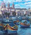 Продаю картину: автор Аксамитов Юрий, Malta, страна цветных лодок